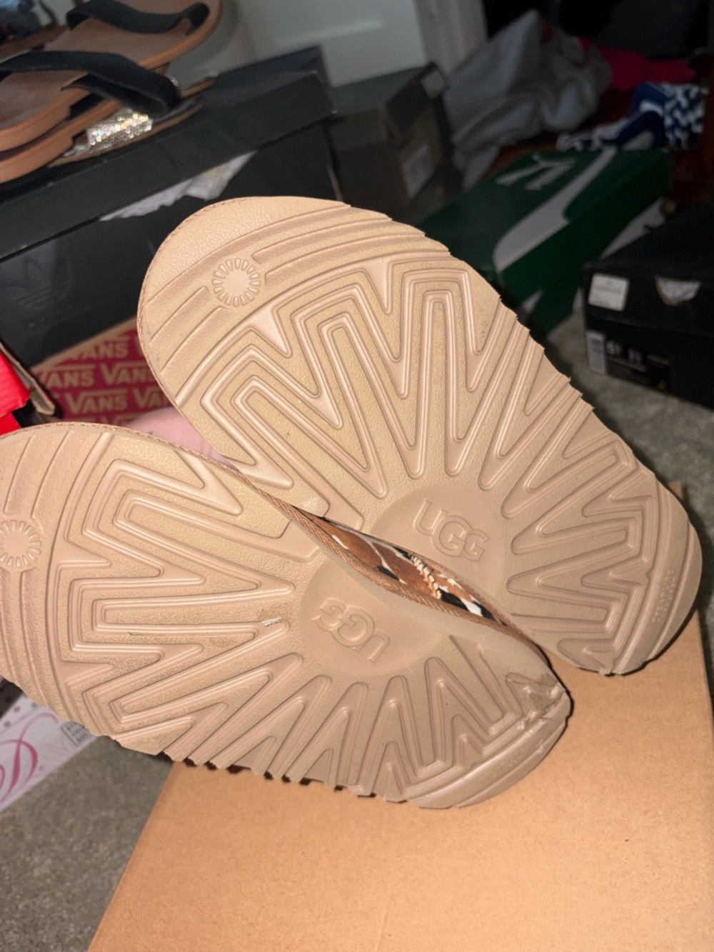 UGG Cow Print Mini Boots - Picture 2 of 4